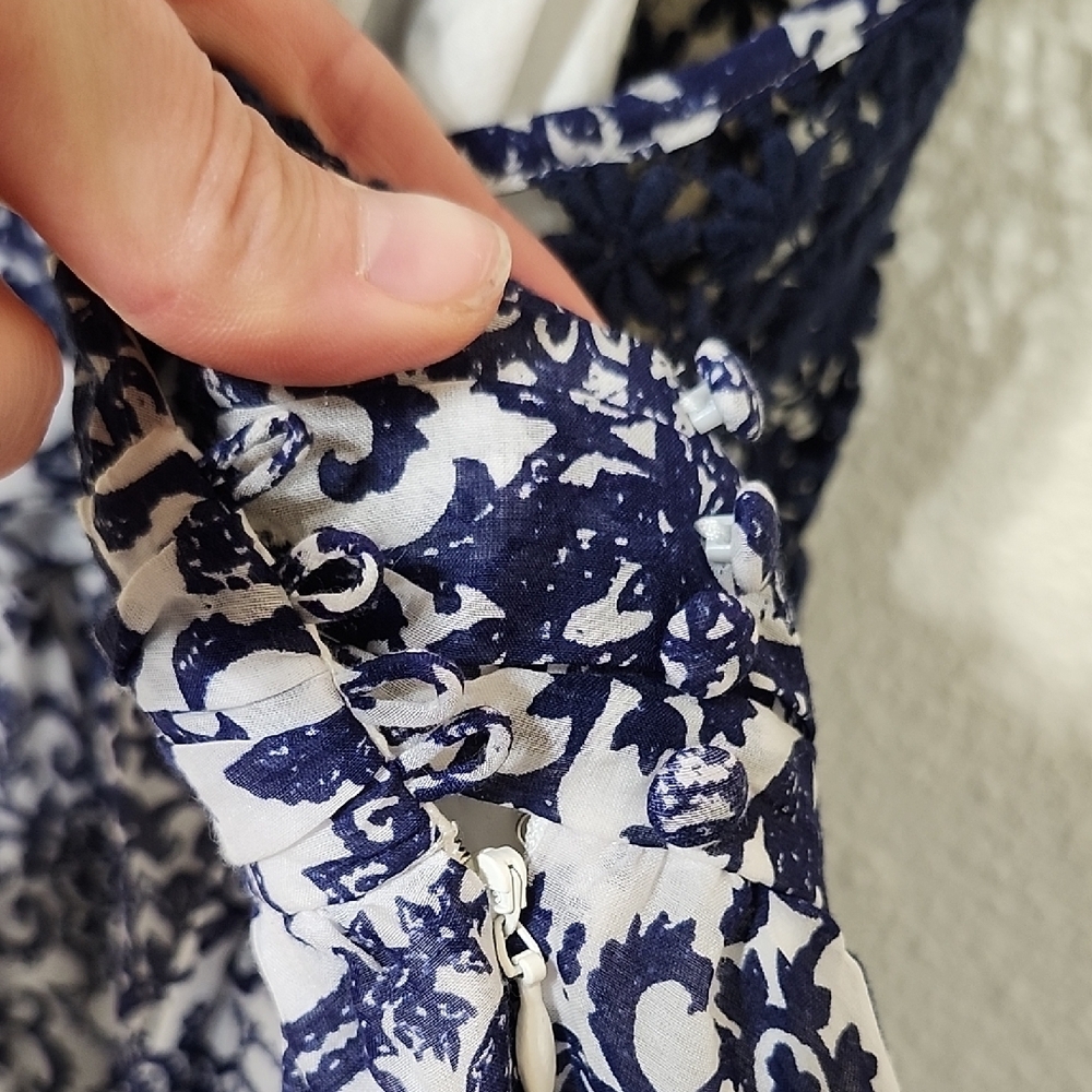 Guess Blue and White High Low Dress - Picture 5 of 11